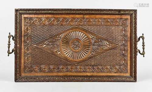 Large wooden tray, carved, sculptur