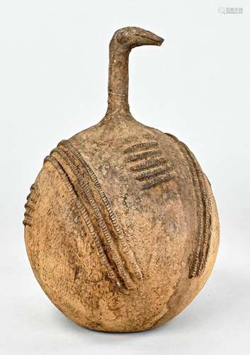 Spherical bulbous ceremonial vessel