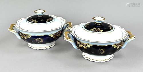 Pair of tureens, porcelain, manufac