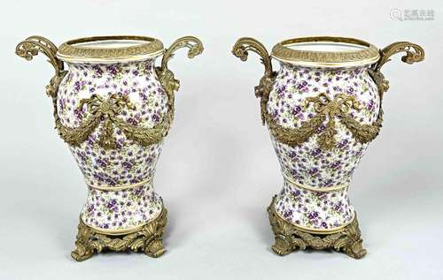 Pair of large porcelain vases, 20th