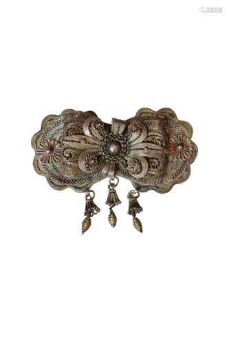 A circa 1900 floral mounted buckle