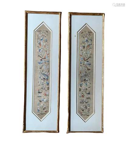 Two Chinese hand embroideries, circa 1900