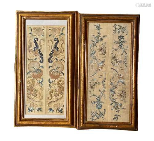 Two Chinese hand embroideries, circa 1900