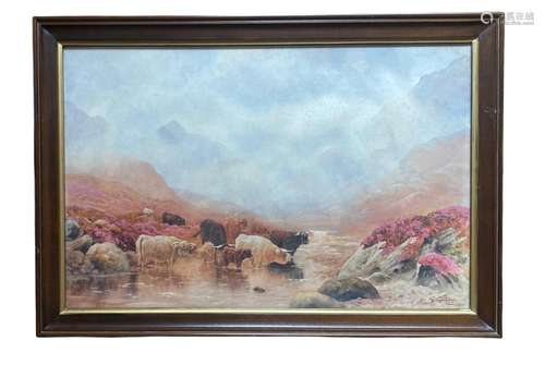 An early 20th century indistinctly signed Bucolic landscape