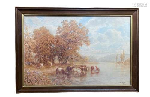 An early 20th century indistinctly signed Bucolic landscape