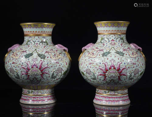 Qianlong Famille Rose Flower Vase