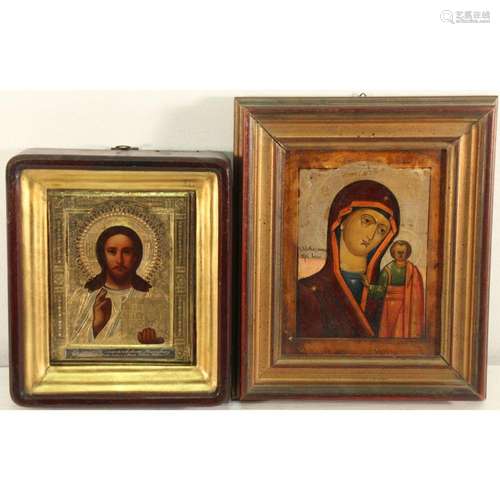 GROUPING OF TWO RUSSIAN ICONS