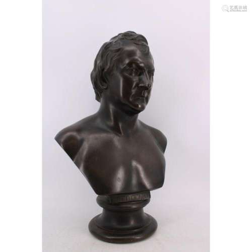 Large 19th Century Bronze Bust Of "Carnochan"