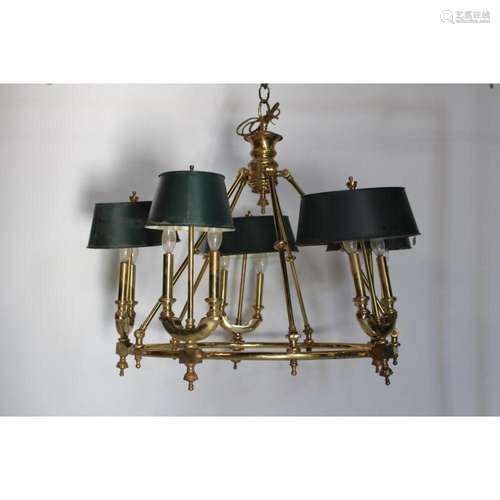 Large Antique Brass Builloitte Style Chandelier.