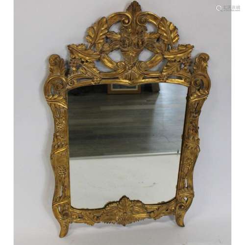 Antique Italian Carved Giltwood Mirror