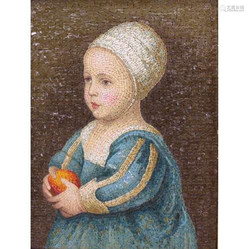 Antique Micro Mosaic, "Bambina Del Van Dyck"