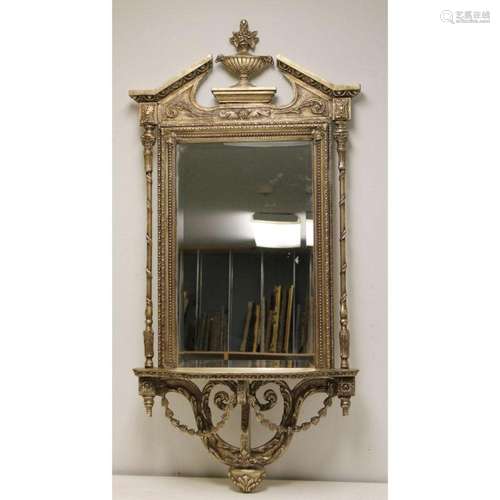 Vintage Carved & Silver Gilt Mirror.