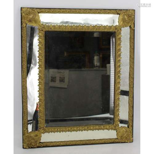 19th Century Dutch Brass Mounted Mirror.