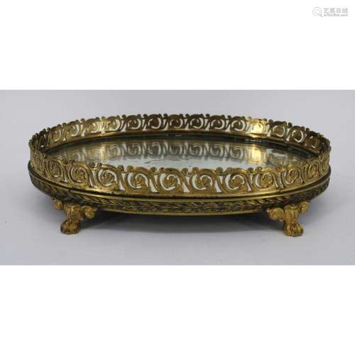 Antique Bronze Footed Surtout De Table.