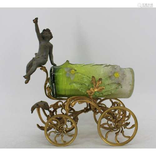 Possibly Murano Glass & Gilt Metal Carriage.