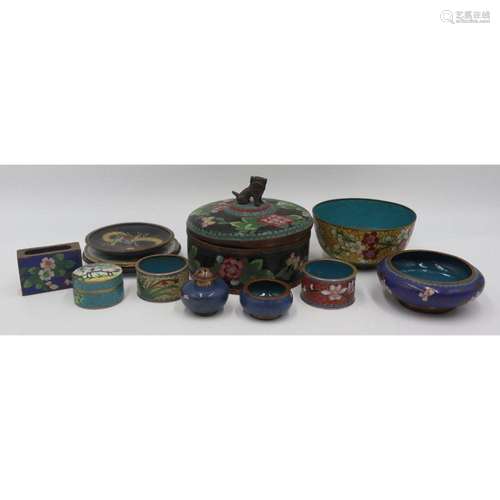 Assorted Grouping of Cloisonne Tablewares.