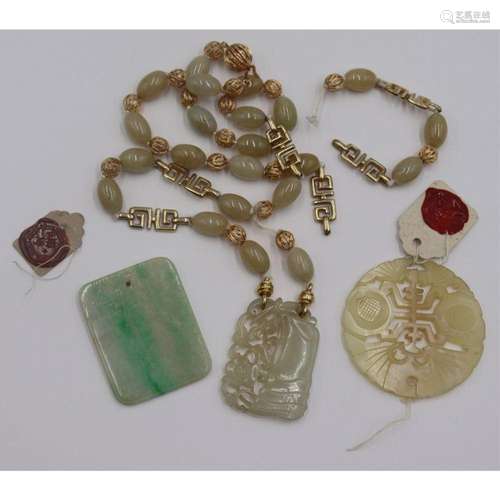 Grouping of (3) Jade Pendants.