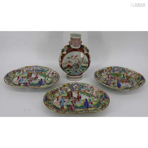 Lot of Famille Rose Enamel Decorated Porcelains.