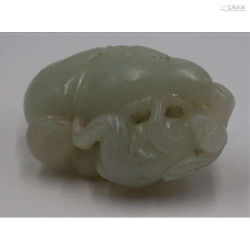 Jade Carving of a Gourd and Monkey.