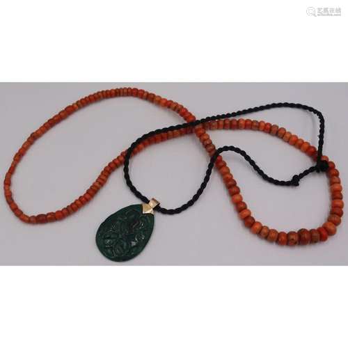 JEWELRY. Asian Malachite and Coral Jewelry.