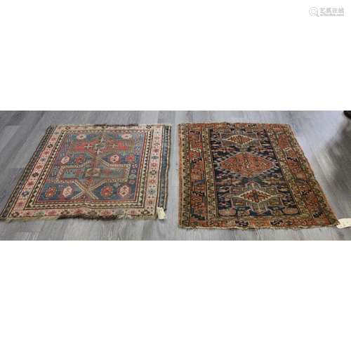 2 Antique And Finely Hand woven Area Carpets .