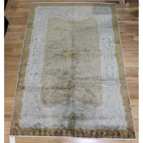 Vintage & Finely Hand Woven Oushak Style Carpet .