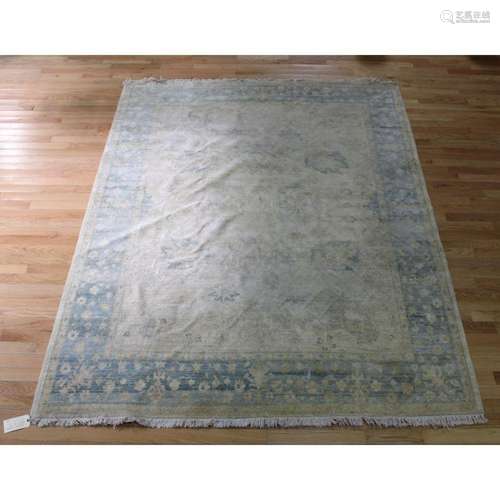 Vintage And Finely Hand Woven Oushak Style Carpet