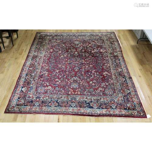 Antique And Finely Hand Woven Sarouk Carpet.