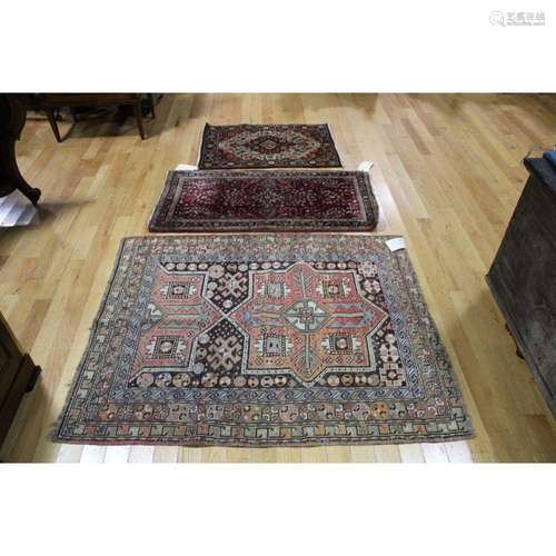 Lot Of 3 Antique & Finely Hand Woven Area Carpets