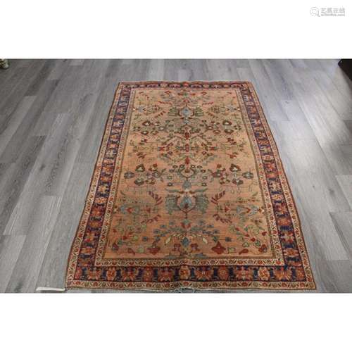 Antique And Finely Hand Woven Sarouk ? Carpet .