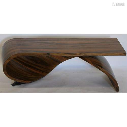 Modernist Exotic & Bentwood Coffee Table.