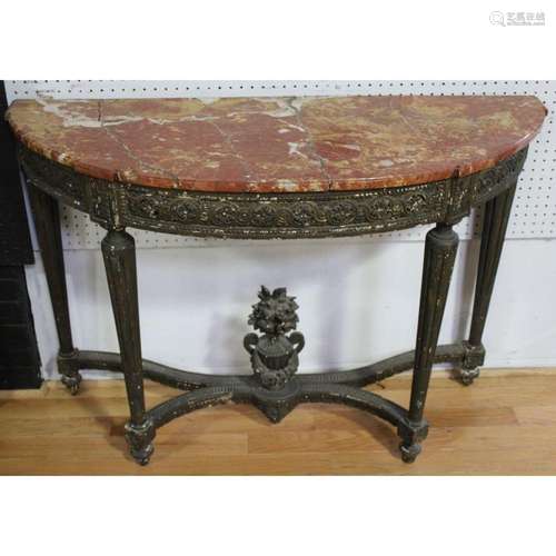 19th Century Louis XV1 Style Marbletop Console.