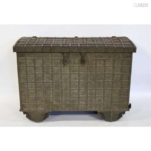 Antique 18th / 19th Century Metal Mounted Trunk