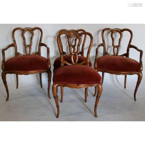 4 Regency Style Bamboo Form Chairs