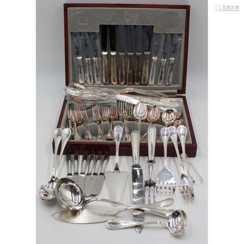 SILVERPLATE. Christofle Perles Flatware Service.