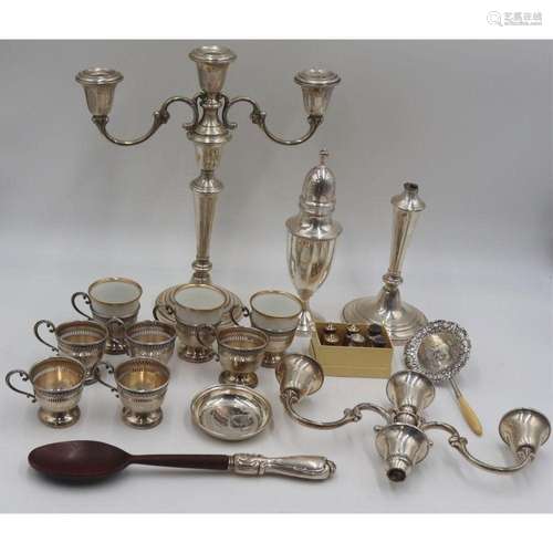 STERLING. Assorted Grouping of Sterling Tablewares