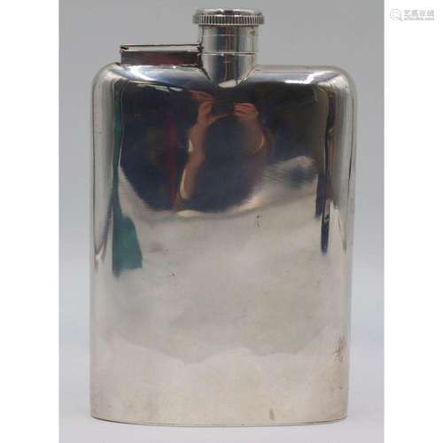 SILVER. Hermes French .950 Silver Flask.