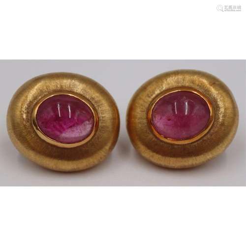 JEWELRY. Pair of Buccellati 18kt Gold & Tourmaline