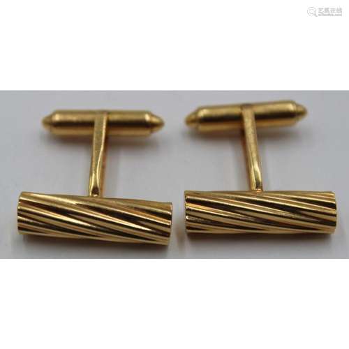 JEWELRY. Pair of 14kt Gold Cable Twist Cufflinks.