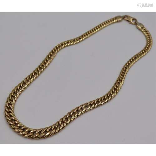 JEWELRY. Italian Aurafin 14kt Gold Chain Necklace.