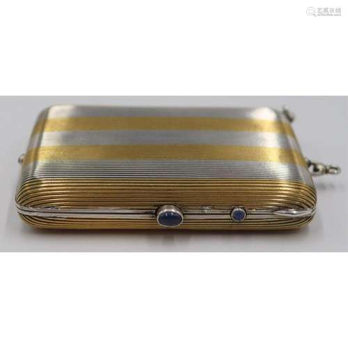 SILVER. French Silver and Gilt-Silver Vanity Case.