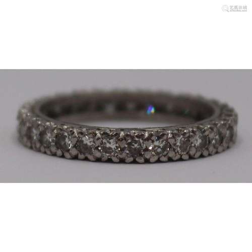 JEWELRY. Platinum and Diamond Eternity Band.