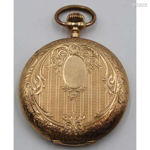 JEWELRY. Men's 14k Gold Pocket Watch.