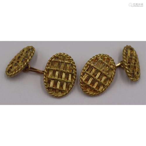 JEWELRY. Pair of Italian 18kt Gold Cufflinks.