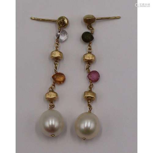 JEWELRY. Pair of Marco Bicego 18kt Gold, Pearl and