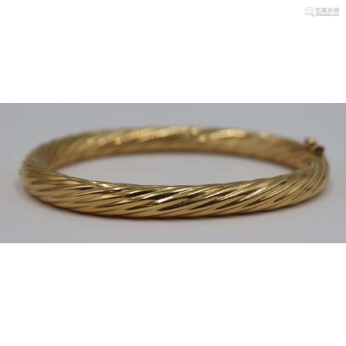 JEWELRY. Cellini 18kt Gold Hinged Bracelet.