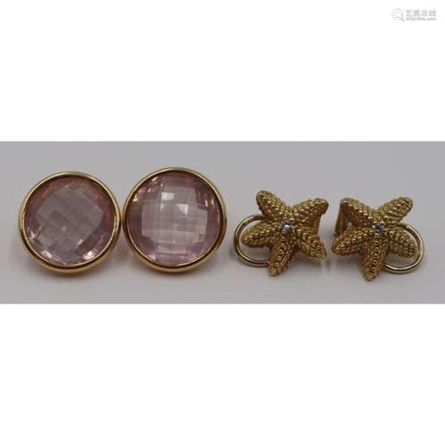 JEWELRY. (2) Pair of Bielka 18kt Gold Ear Clips.