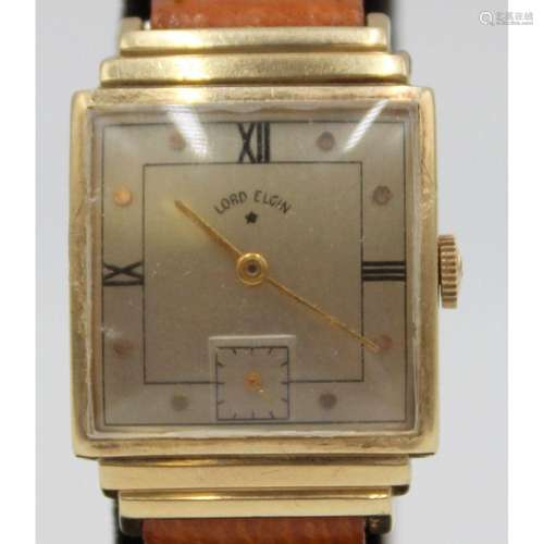 JEWELRY. Men's Lord Elgin 14kt Gold Watch.