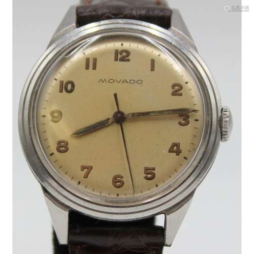 JEWELRY. Movado Calatrava Stainless Watch.