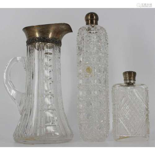 STERLING. Grouping of Sterling Mounted Cut Glass